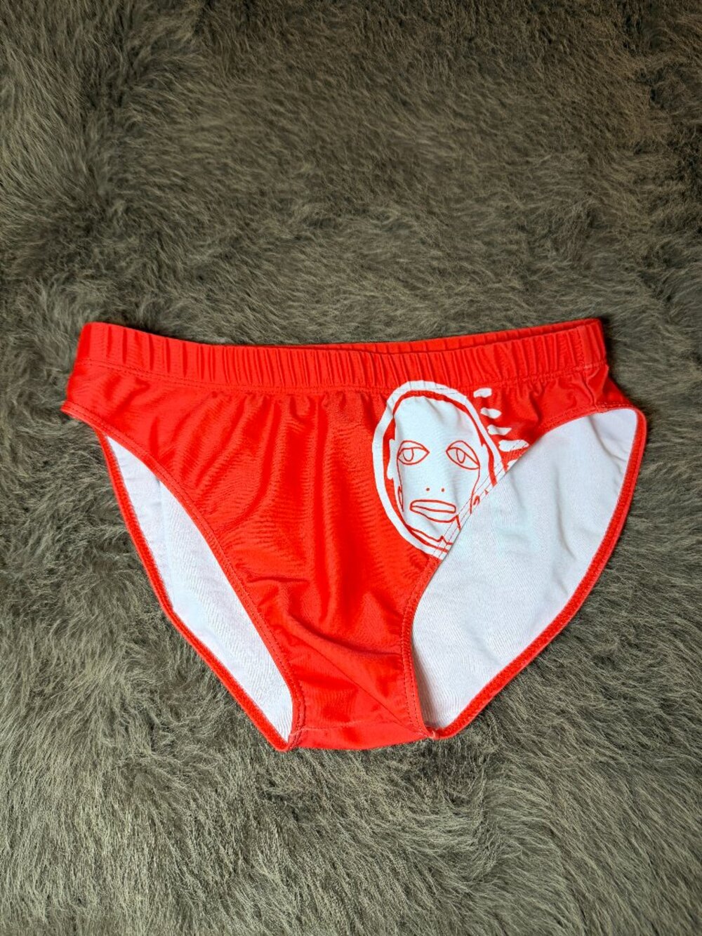 Patrick Church Hurt Me Men's Swim Brief Size Large Graphic Designer Swimsuit